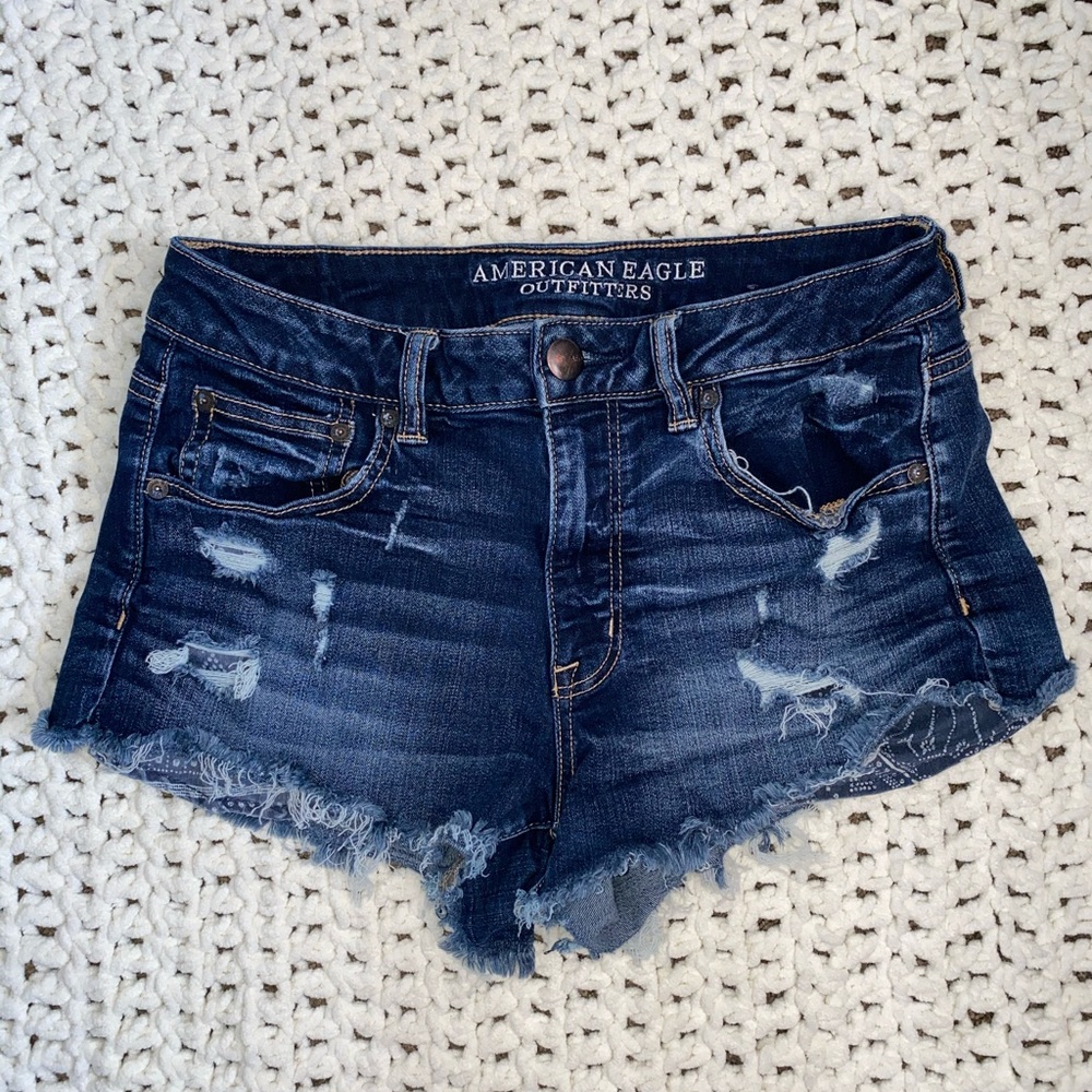 American Eagle distressed denim shorts